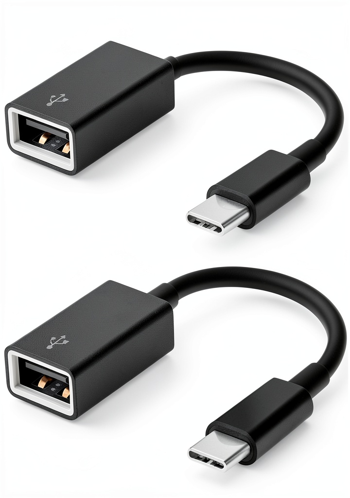 User plugging USB flash drive into a USB‑C adapter on a laptop