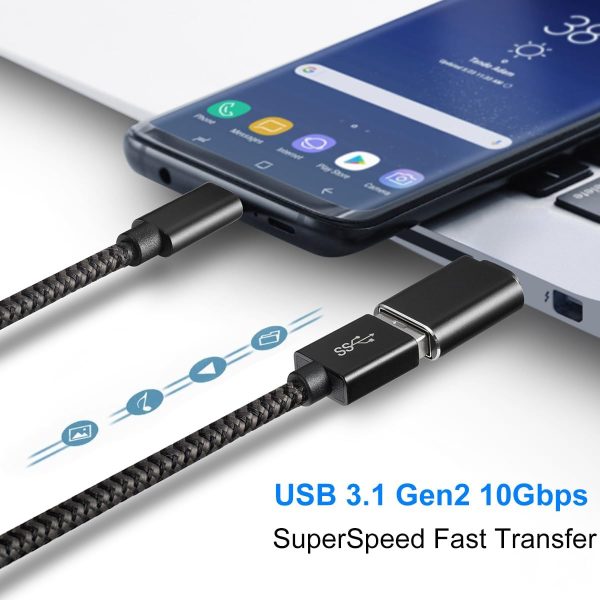 Mepsies USB C to USB A Adapter Black-2