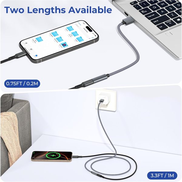 Nova USB C to USB A Adapter Black 3.3FT-3