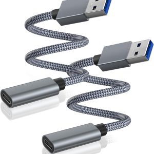 Nova USB C to USB A Adapter Black 3.3FT-0