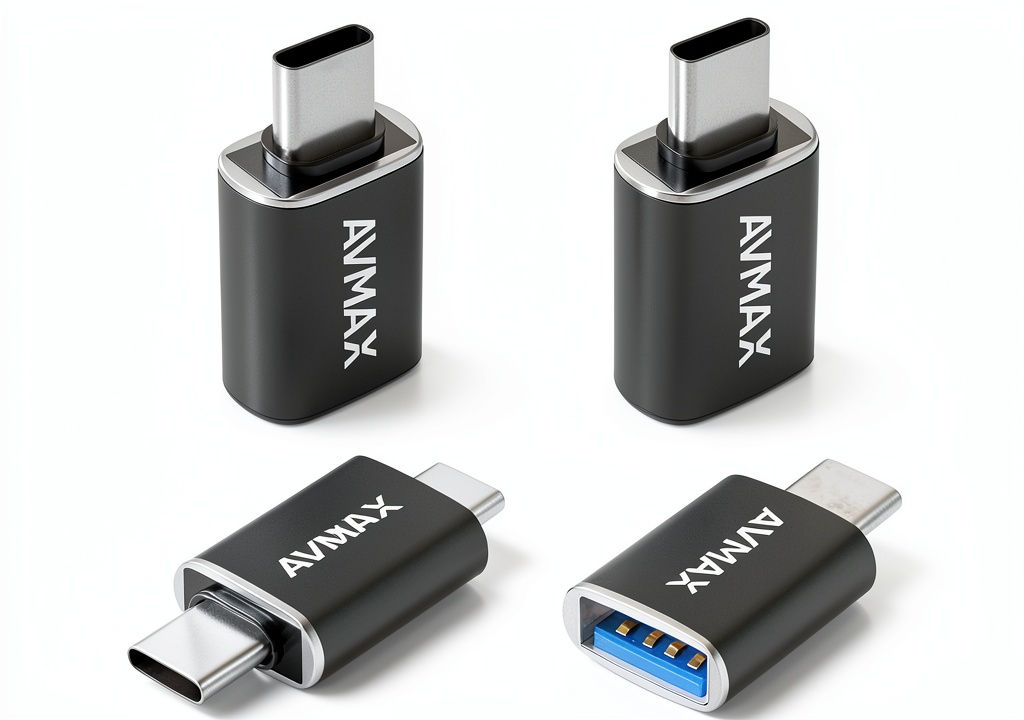 USB‑C adapter connecting a hard drive to a laptop