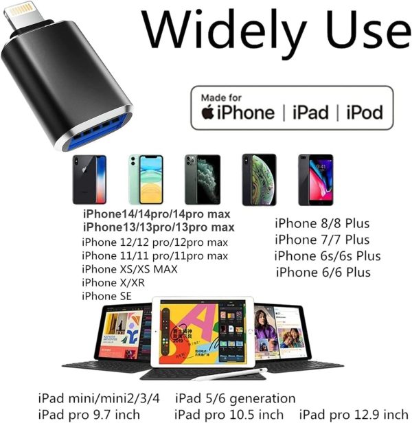 esbeecables OTG05 USB Camera Adapter for iPhone iPad-5