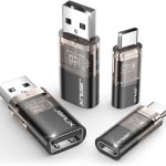 JSAUX USB C Data Blocker 4 Pack Grey Black-0