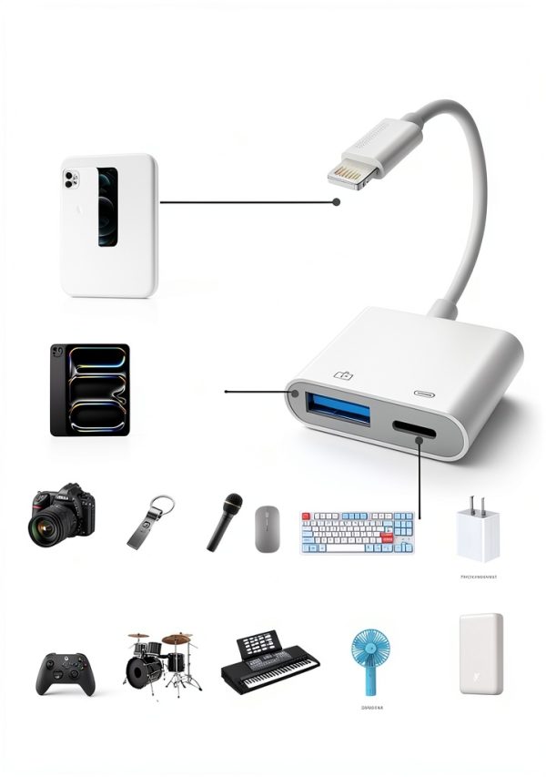 Microwoo iPhone USB Camera Adapter White PlugPlay-1