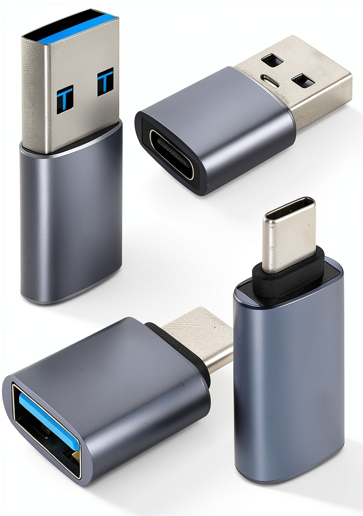Installing JHAOUS USB C Adapter for Apple iPhone Samsung on a wooden desk