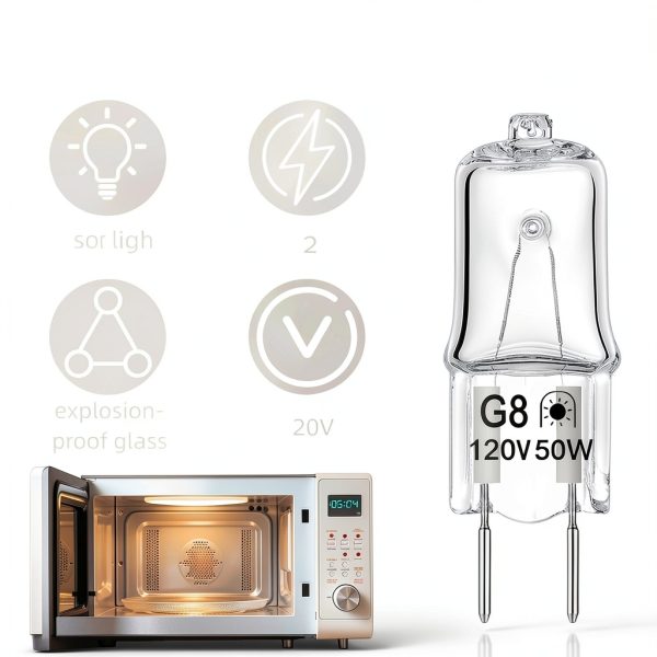 Microwave Lamp Halogen Bulb 4P 6912A40002J GeegAcc 120V 50W G8-4